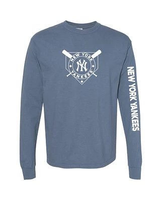 Soft as a Grape Women's Navy New York Yankees Pigment Dye Long Sleeve T-Shirt