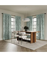 Coppa Leaf Motif Magnetic Closure 100% Blackout Back Tab Curtain Panel
