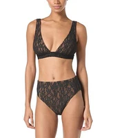 Michael Michael Kors Womens Lace Tie Back Bikini Top Lace High Waist Bottoms