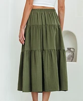 Cupshe Women's Mossy Trail Green Midi Skirt