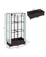 Outsunny Raised Flower Bed with Trellis, 31.5" x 15.7" x 48.8",