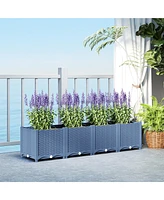 Outsunny x 1 ft Plastic Garden Box w/Drainage Holes