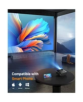 Elephas Mini Projector for iPhone, Elephas Upgraded 1080P Hd Projector, 8000L Portable Projector with Tripod and Carry Bag