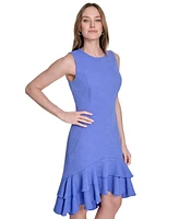 Tommy Hilfiger Women's Jacquard Tiered High-Low Hem Dress