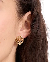 kate spade new york Gold-Tone Spade Flower Lace Stud Earrings