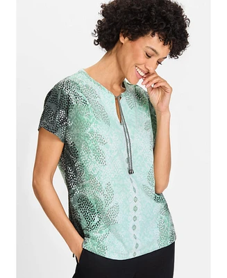 Olsen Women's Panneaux Print Tunic T-Shirt