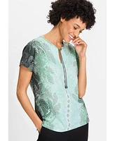 Olsen Women's Panneaux Print Tunic T-Shirt