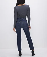 Good American Petite Mid-Rise Straight Jeans