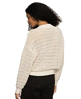 Sanctuary Women's Cotton Open-Knit Bomber Jacket