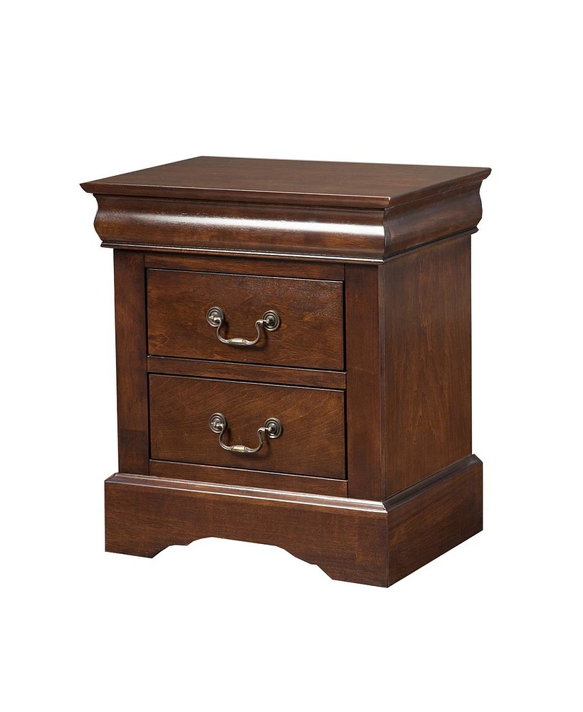 Space-Saving Solid Wood 2-Drawer Nightstand for Small Spaces