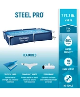 Bestway Steel Pro 87" x 59" x 17" Rectangular Above Ground Outdoor Swimming Pool