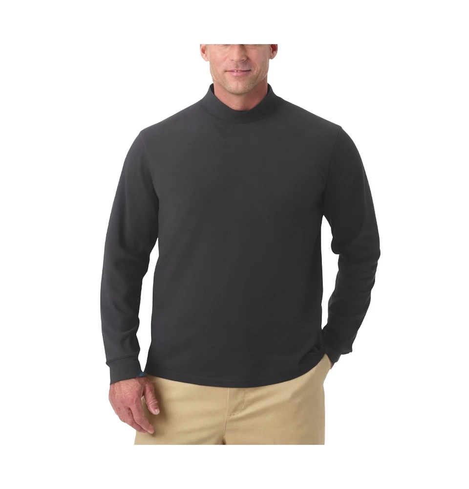 KingSize Big & Tall Mock Turtleneck Long-Sleeve Cotton Tee