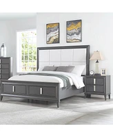 Two-Drawer Contemporary Wood Nightstand for Bedroom Storage