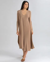 Pietro Brunelli Milano Women's Form-Fitting & Side Slits Maxi Tulip Cardigan