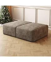 37.40"Sofa ottoman, No Assembly Required,Camel(Plush Corduroy Fabric)