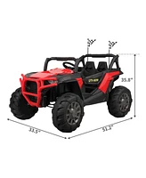 Tobbi 12V Kids Electric Battery-Powered Ride On 3 Speed Toy Suv Buggy Car, Red