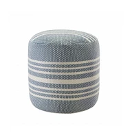 Round Striped Pouf Ottoman for Indoor and Outdoor Seating