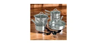 12-Piece Stainless Steel Cookware Set with Tempered Glass Lids for Kitchen