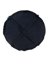Round Patchwork Pouf Ottoman for Indoor and Outdoor Seating