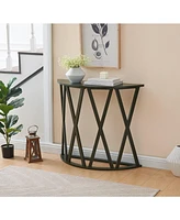 Kings Brand Furniture Vienna Console Table - Semicircular Side Coffee for Living Room, Bedroom
