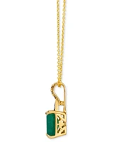 Le Vian Costa Smeralda Emeralds (1-1/5 ct. t.w.) & Diamond (1/20 ct. t.w.) Adjustable 20" Pendant Necklace in 14k Gold