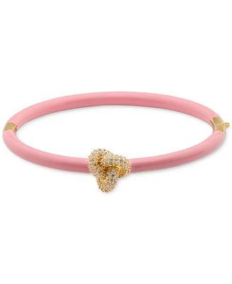 kate spade new york Gold-Tone Pave Double Knot Bangle Bracelet