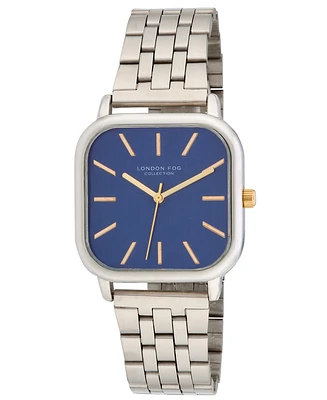 London Fog Unisex Orchard Silver Link Alloy Watch, 35mm