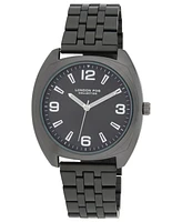 London Fog Unisex Keltic Cushion Case Black Link Alloy Watch, 38mm