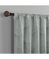 Coppa Leaf Motif Magnetic Closure 100% Blackout Back Tab Curtain Panel