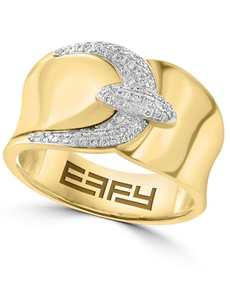 Effy Diamond Buckle Motif Statement Ring (1/5 ct. t.w.) in 14k Gold