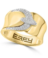 Effy Diamond Buckle Motif Statement Ring (1/5 ct. t.w.) in 14k Gold