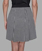 Karl Lagerfeld Paris Women's Check Print Pleated Mini Skirt