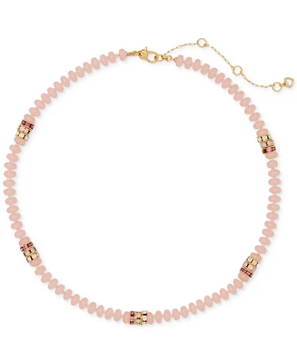 kate spade new york Gold-Tone Crystal & Color Bead Collar Necklace, 16" + 3" extender