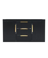36" Wall-Mounted Bathroom Vanity with 2 Drawers