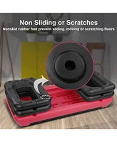 Red Adjustable Aerobic Stepper with Risers