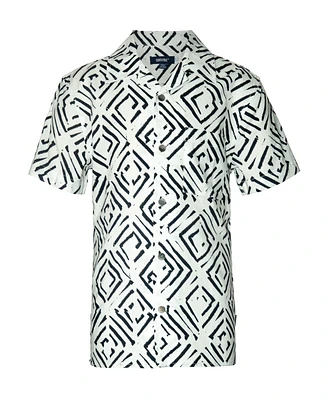 Univibe Big Boys Battery Geo Print Short Sleeve Woven Shirt