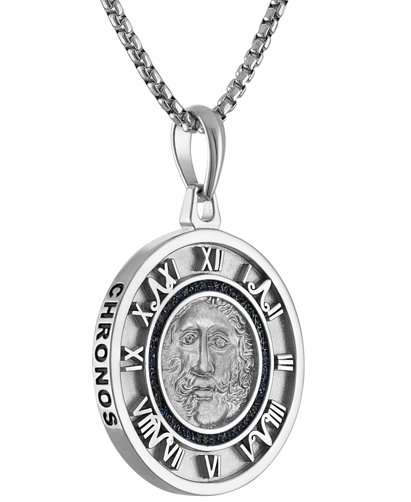 Bulova Men's God of Time Sterling Silver Pendant Necklace 24" + 2" extender