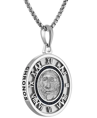 Bulova Men's God of Time Sterling Silver Pendant Necklace 24" + 2" extender
