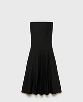 Mango Women's A-Line Knit Strapless Dress