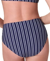 Andie Women's High Rise Nautical Stripe Bikini Bottoms