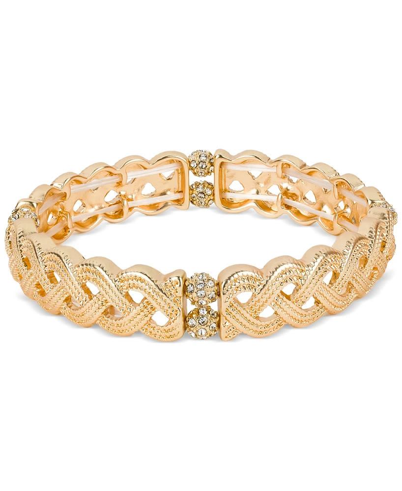 Patricia Nash Gold-Tone Pave Fireball Rope Stretch Bracelet