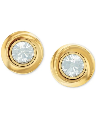 Calvin Klein Stainless Steel Cubic Zirconia Twisted Bezel Stud Earrings