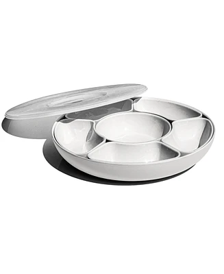 TarHong 8-Piece Divided Server with Lazy Susan and Lid