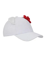 Hello Kitty 3D Bow & Ears Women s White Traditional Adjustable Hat