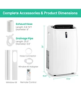Gymax 12000 Btu Ashrae Portable Air Conditioner Controlled by WiFi Smart App & Remote