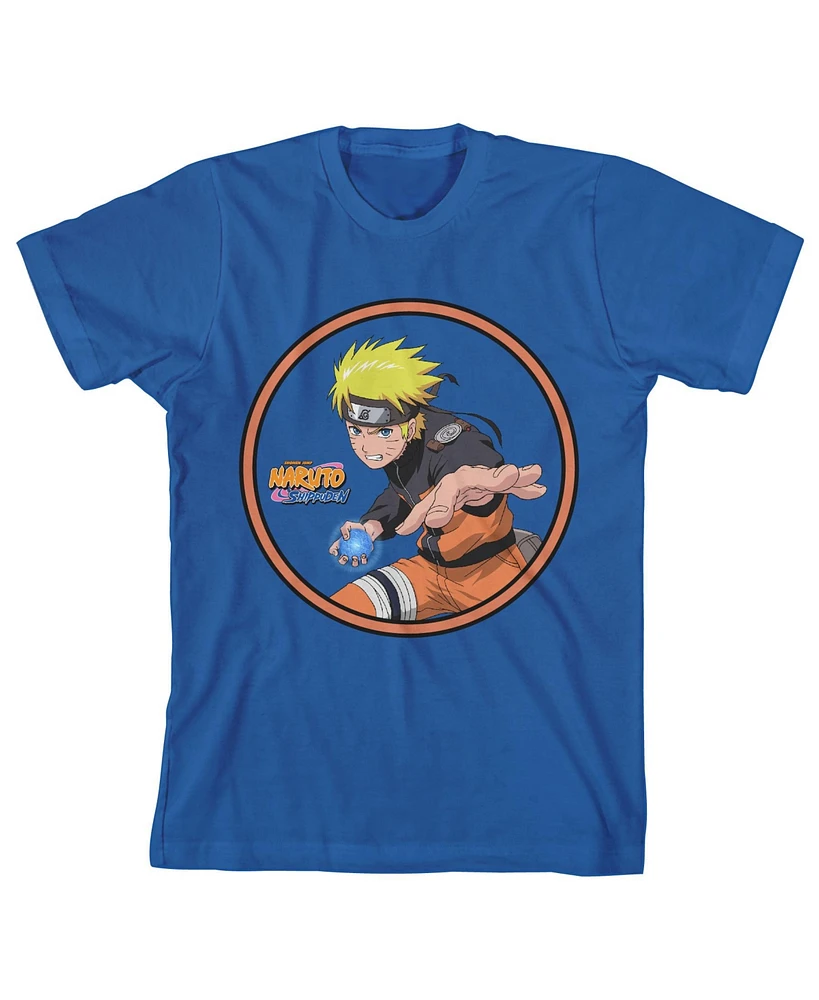 Naruto Boys Shippuden Uzumaki Art Royal Blue T-shirt-xl