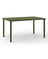 7-Piece Outdoor Metal Patio Dining Table Set With Stackable Chairs