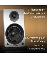 Fluance RT81+ Elite Vinyl Turntable (White) and Ai61 6.5" Stereo Bookshelf Speakers (Lucky Bamboo) Bundle: High Fidelity Sound, Detailed Audio Reprodu