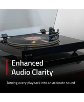 Fluance IB40 Turntable Isolation Base Anti-Vibration Wood Platform for Enhanced Sound Clarity and Superior Damping with Height Adjustable Feet, Bubble