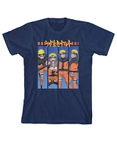 Naruto Boys Shippuden Anime Cartoon Youth Navy Blue Graphic Tee-xl